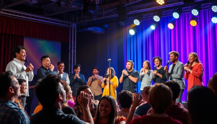 Die Comedians auf der Bühne